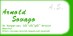 arnold sovago business card